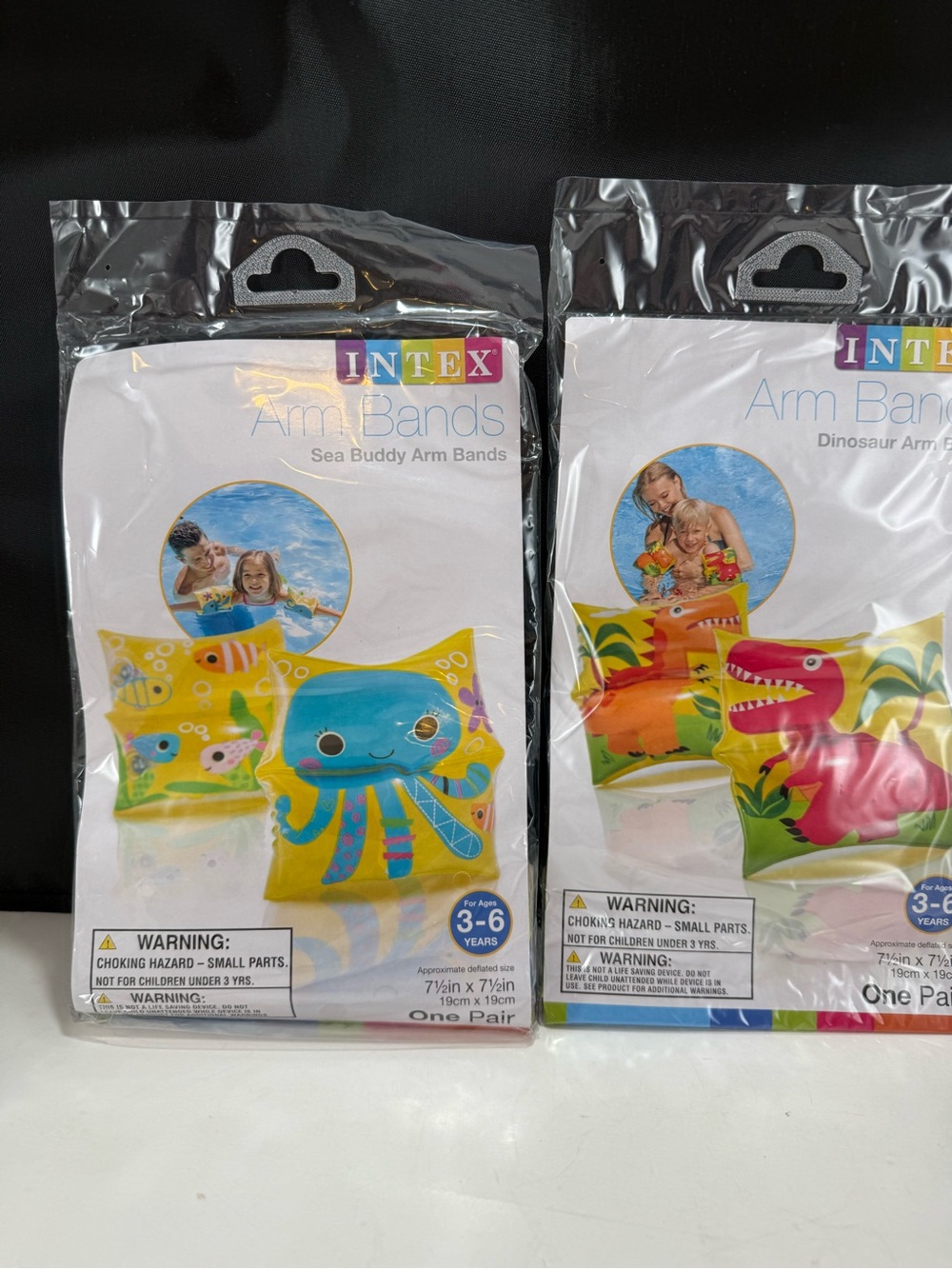 Swimming Arm Bands 2 sets Brand New Intex Dinosaur & Sea Buddy Ages 3-6